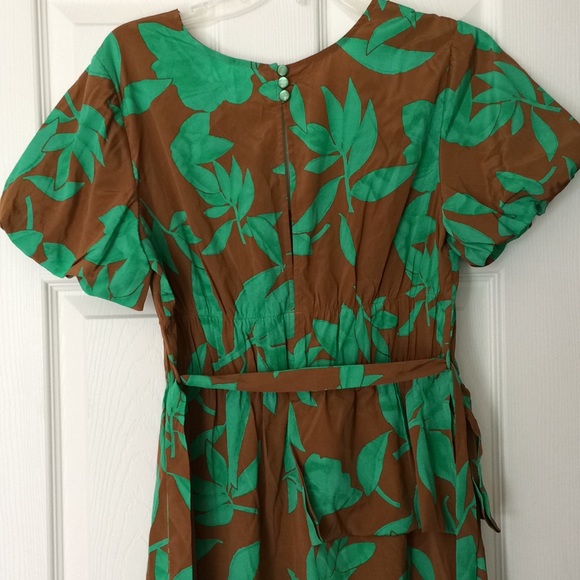 Tracy Reese Printed Half-Peplum Silk Midi Dress - Picture 2 of 6